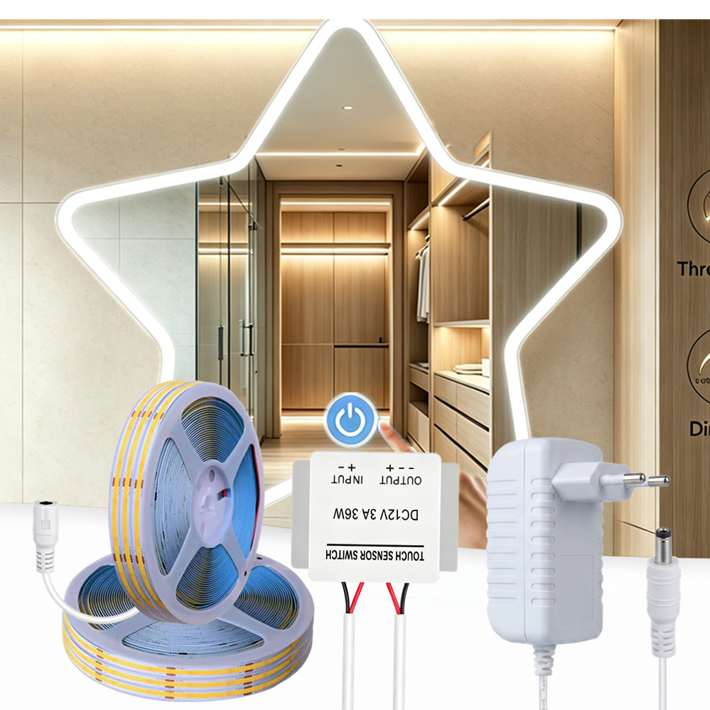 Dressing Table Vanity With Lighted Mirror - Dimmbarer Touch-Control Badezimmer-Schminkspiegel DC 12V LED-Lichtstreifen-Set