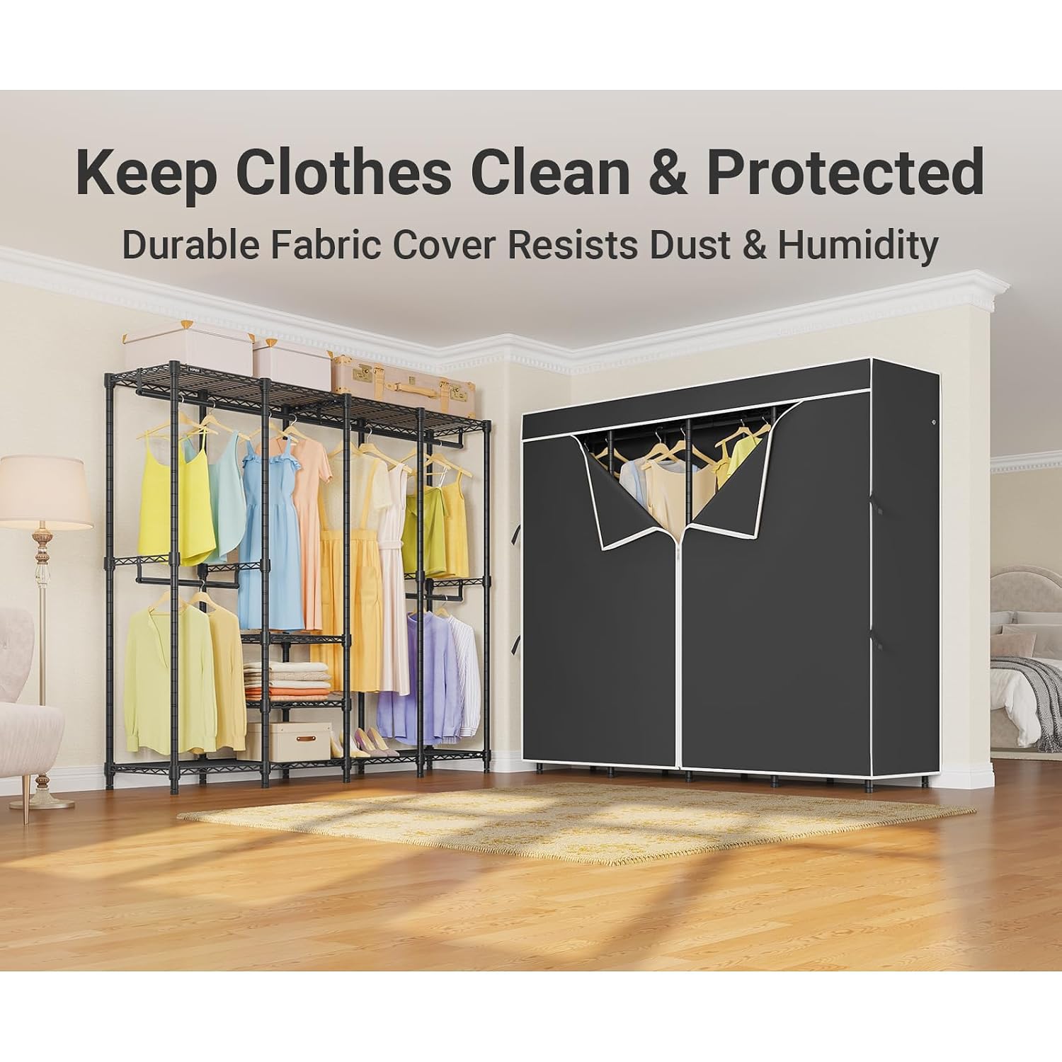 Mittelgroßer Kleiderständer mi – Wardrobe Closet Portable Fabric Cover Bewertung und Preis