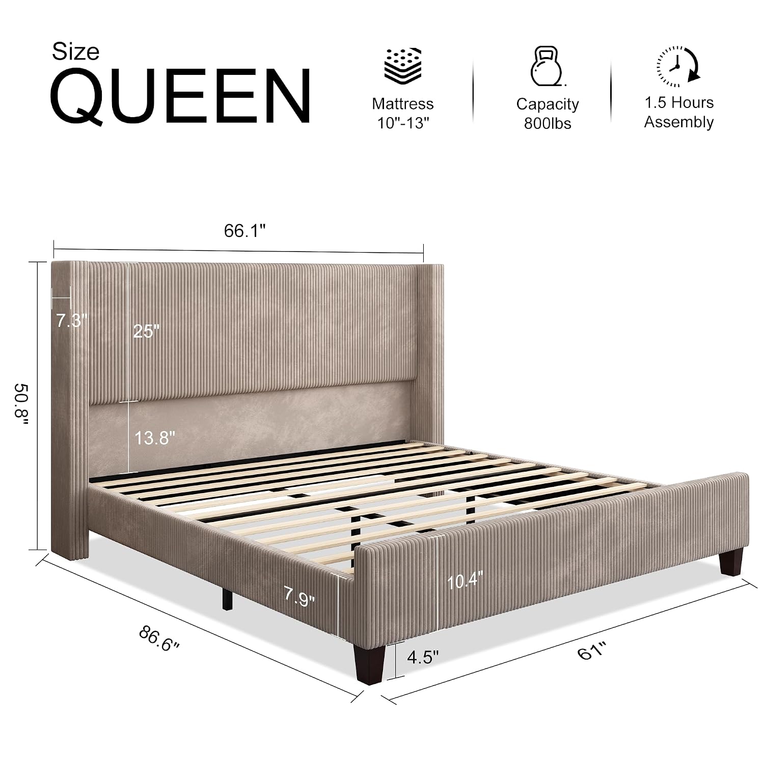 Queen-Size-Bettgestell mit 50, – Canopy Bed Frame Metal Queen Bewertung und Preis