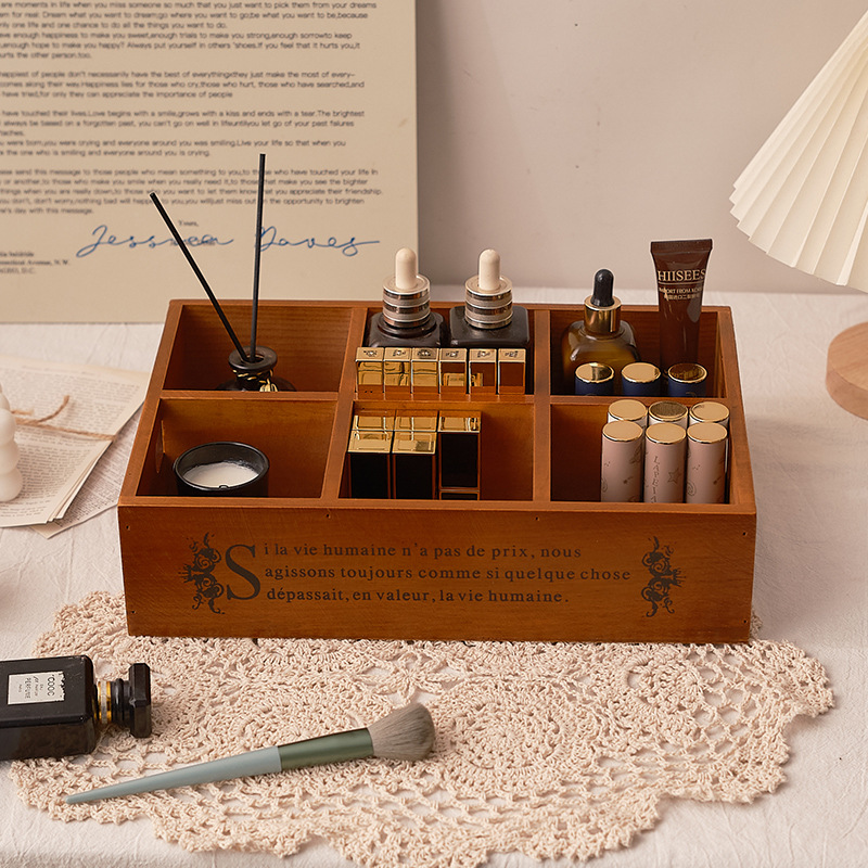 Zakka Retro-Holzbox mit sechs  – Storage Bewertung und Preis