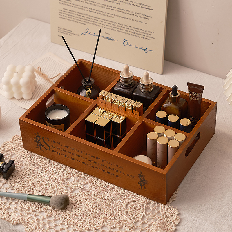 Zakka Retro-Holzbox mit sechs  – Storage Bewertung und Preis