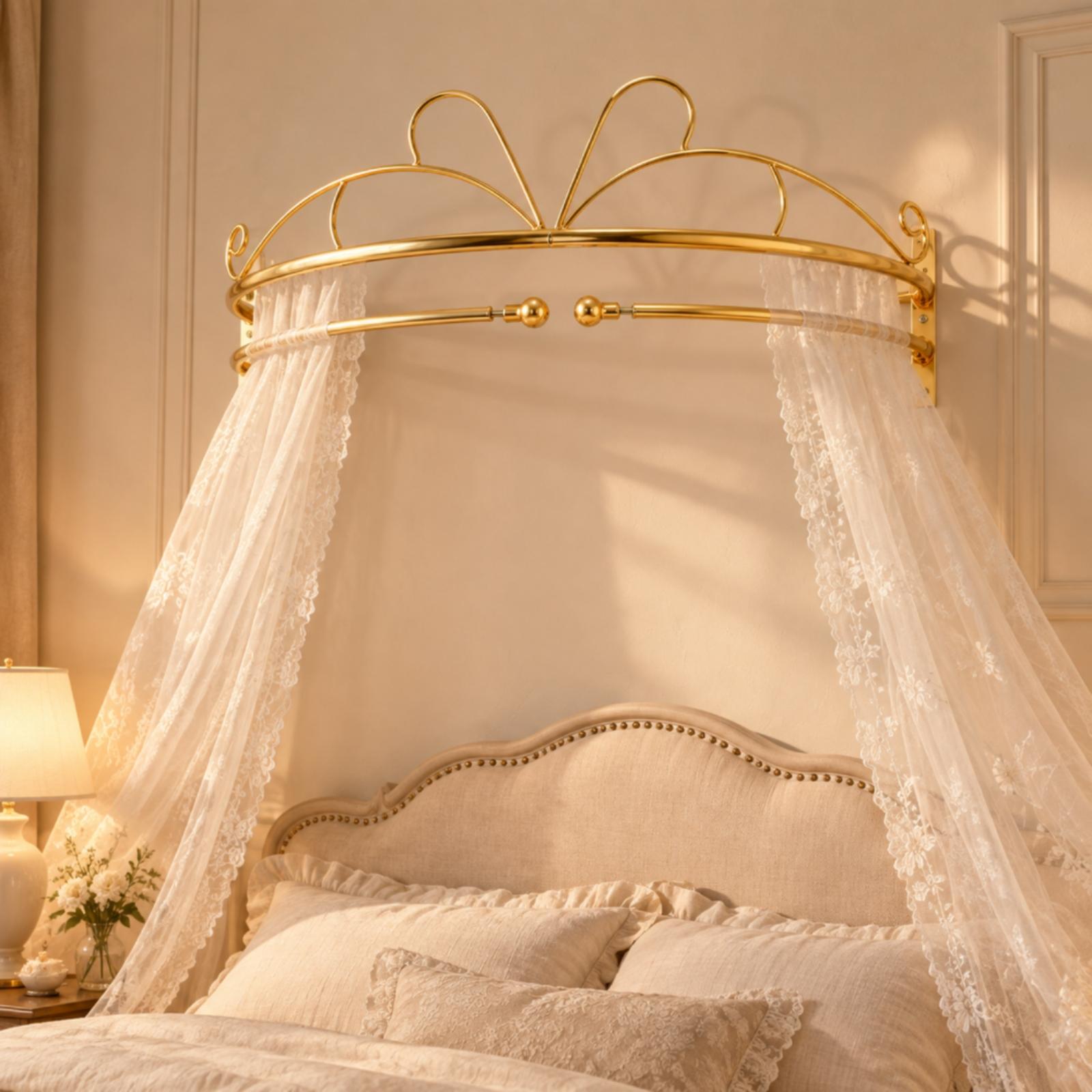 Goldener Metall-Wandmontierter – Canopy Bed Frame Metal Queen Bewertung und Preis
