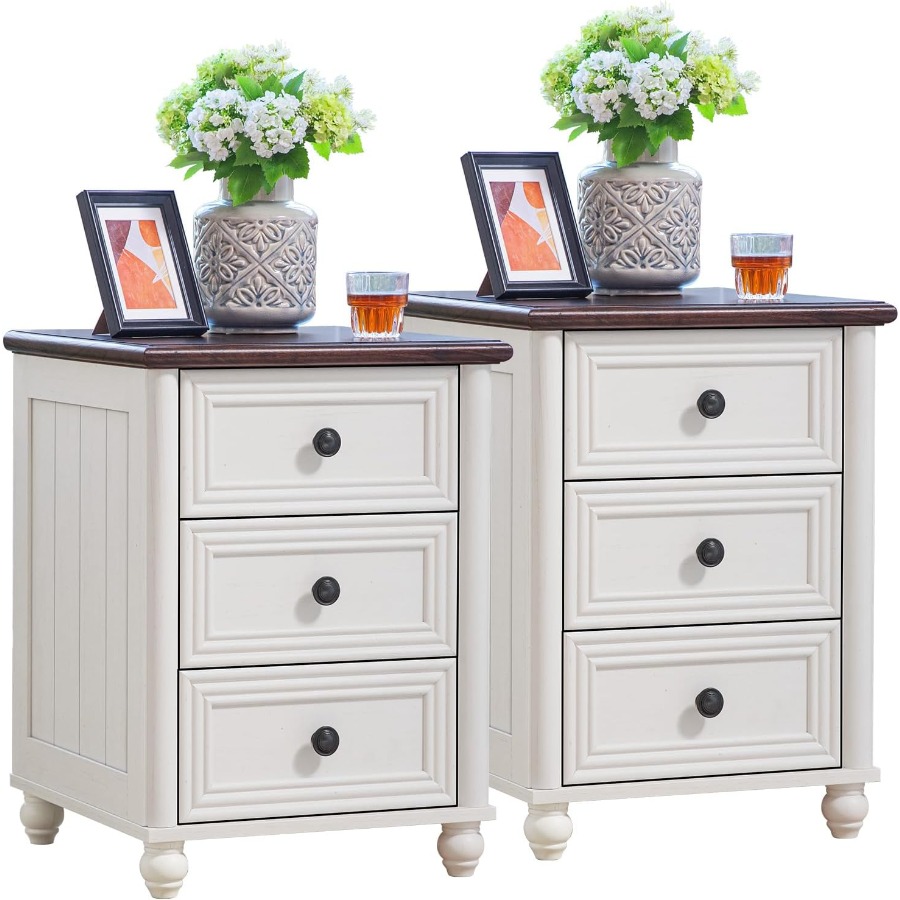 18 Nachttisch-Set 2, Nachttisc – Solid Wood Nightstand 2 Drawers Bewertung und Preis