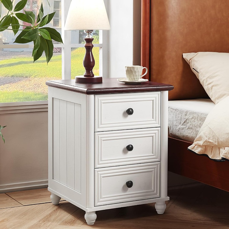 18 Nachttisch-Set 2, Nachttisc – Solid Wood Nightstand 2 Drawers Bewertung und Preis