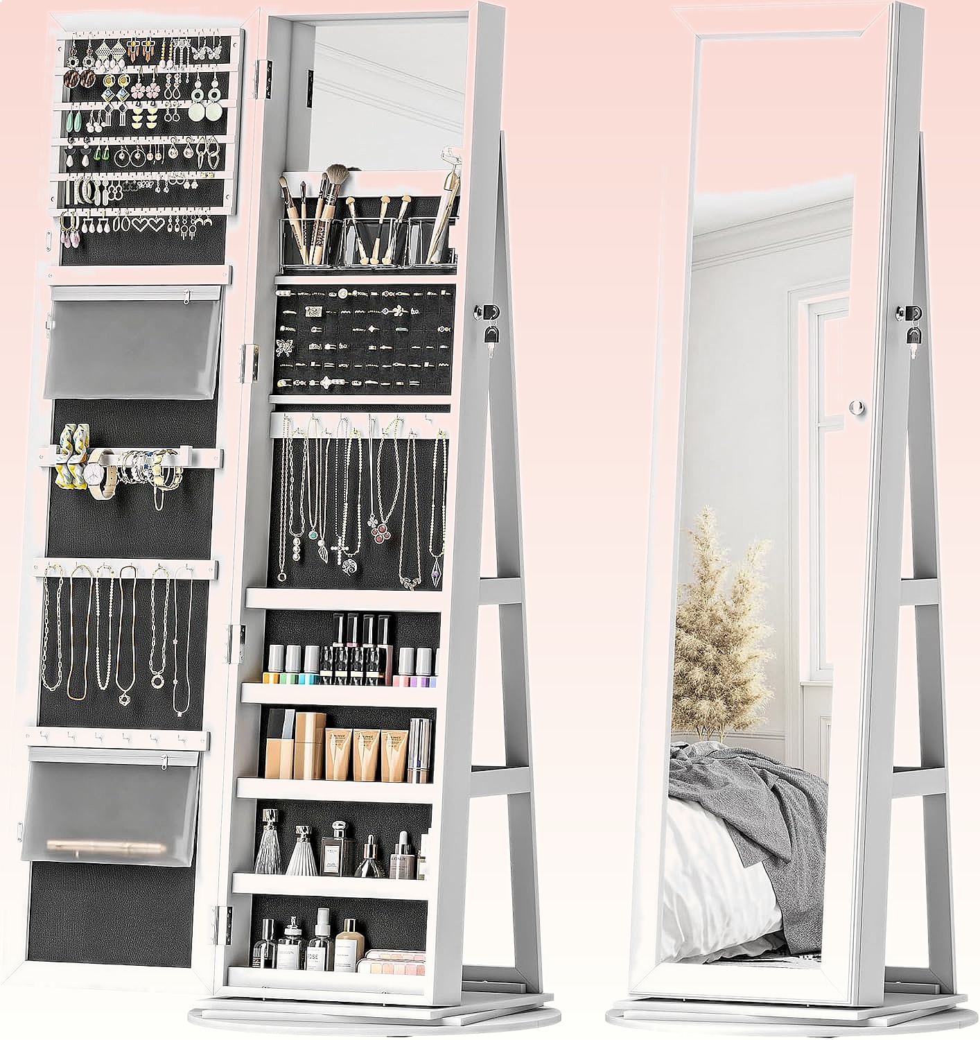 HOMCOM 360 °   Drehbarer, absc – Full Length Mirror Jewelry Armoire Bewertung und Preis