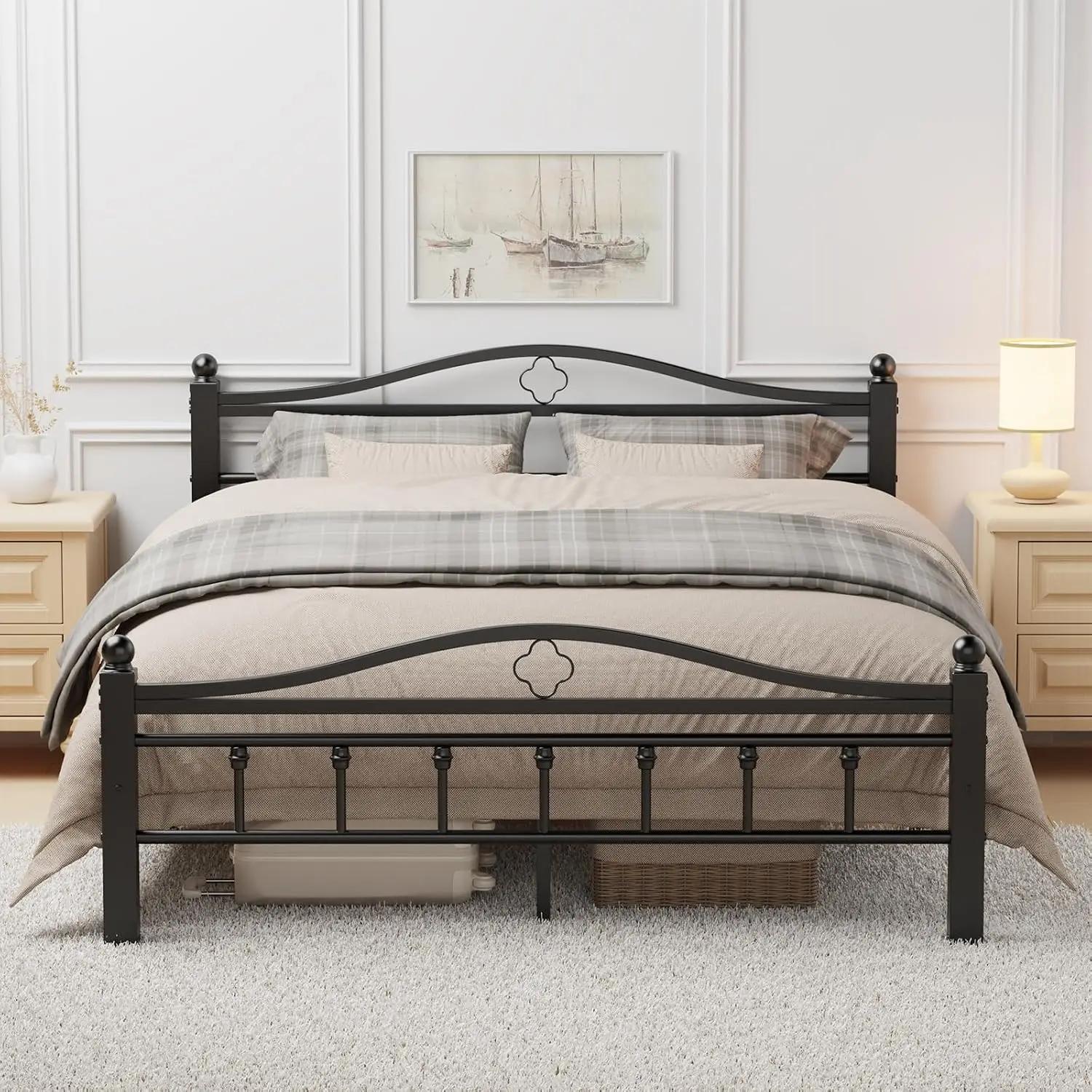 Queen-Metallbettgestell mit Ko – Canopy Bed Frame Metal Queen Bewertung und Preis