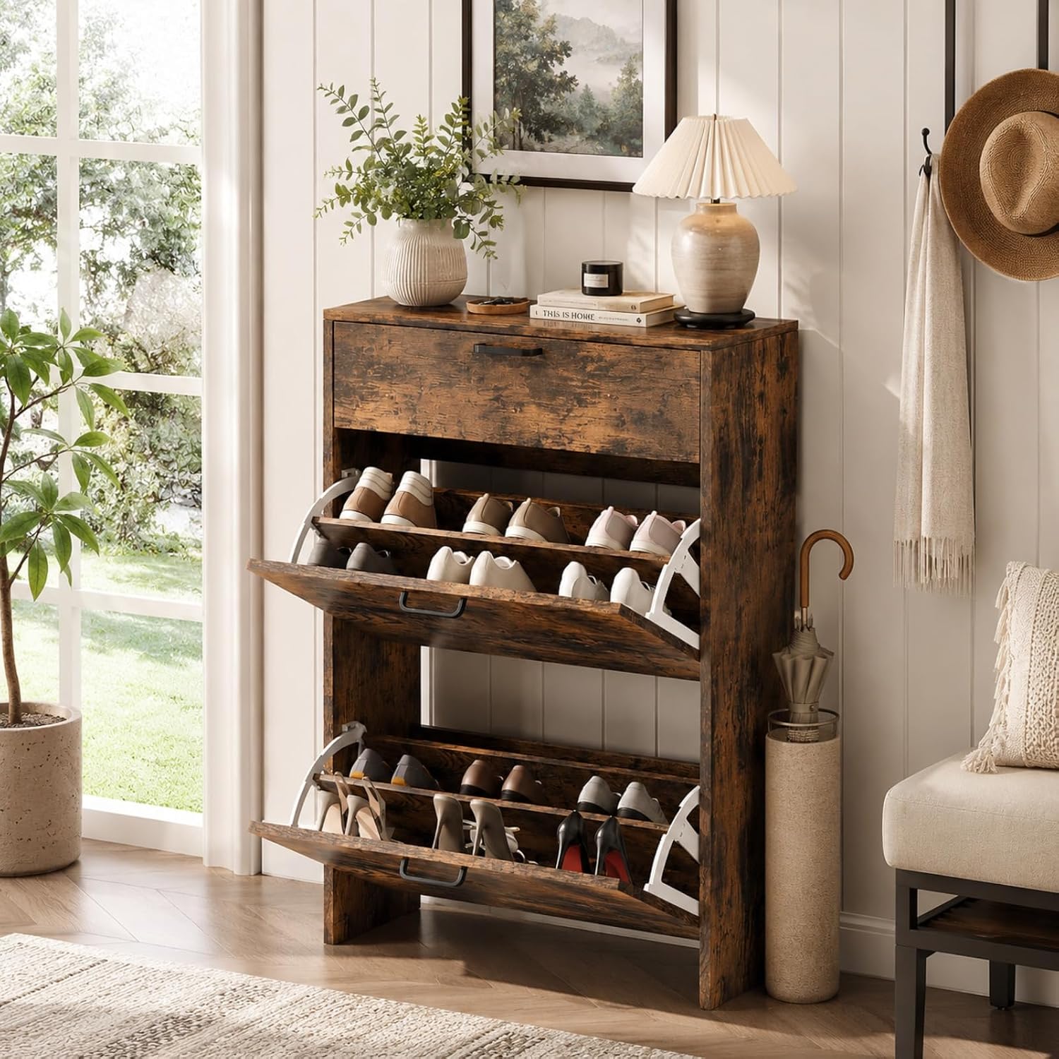 # Schmaler Schuhschrank mit 2  – Shoe Rack Cabinet Narrow Entryway Bewertung und Preis