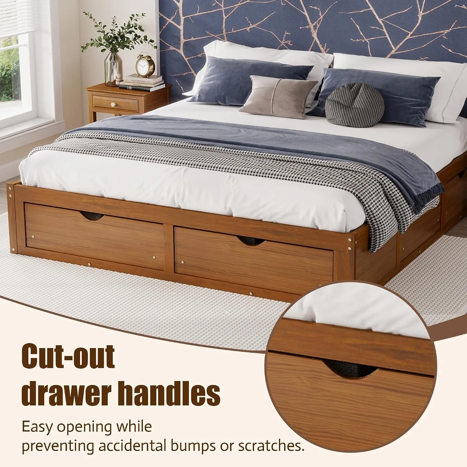 Minimalistisches Bettgestell a – King Size Bed Frame With Storage Drawers Bewertung und Preis