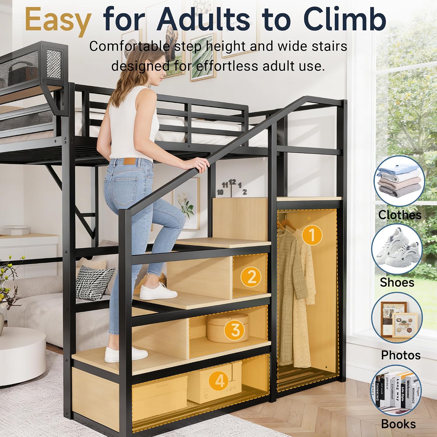 Queen-Size Hochbett mit Treppe – Canopy Bed Frame Metal Queen Bewertung und Preis