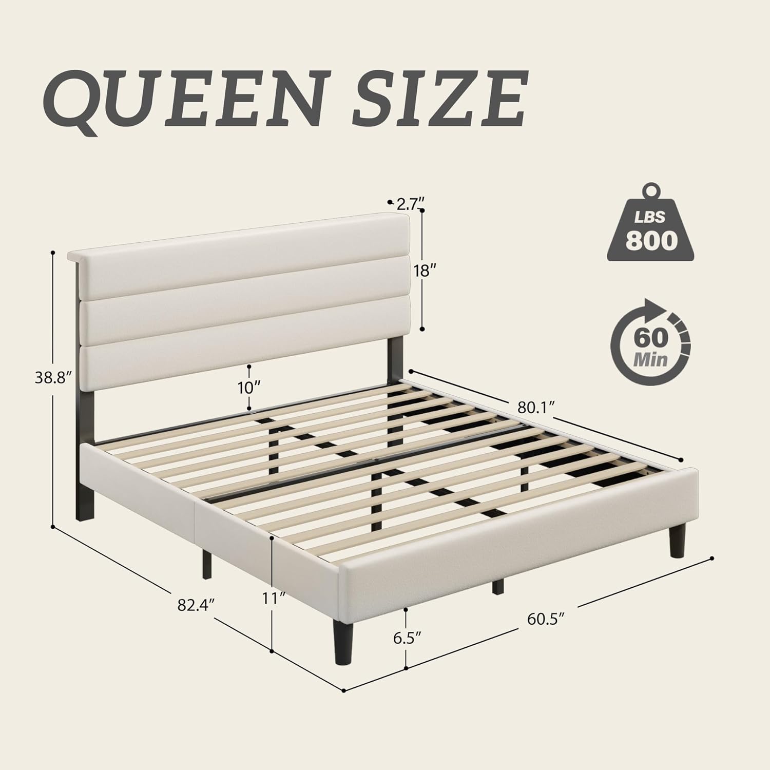 Queen-Size-Plattformbettgestel – Canopy Bed Frame Metal Queen Bewertung und Preis