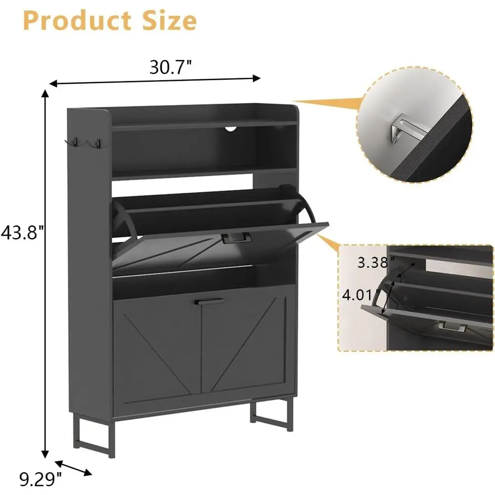 Schmaler Schuhschrank mit Hake – Shoe Rack Cabinet Narrow Entryway Bewertung und Preis