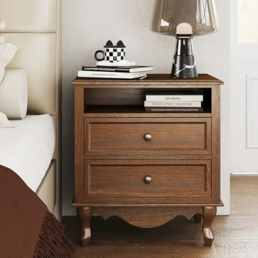 Nachttisch aus Massivholz, kom – Solid Wood Nightstand 2 Drawers Bewertung und Preis