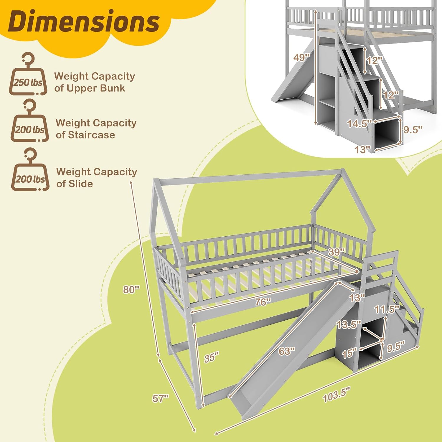 Doppelstockbett mit Rutschentr – Bunk Bed With Stairs And Slide Bewertung und Preis