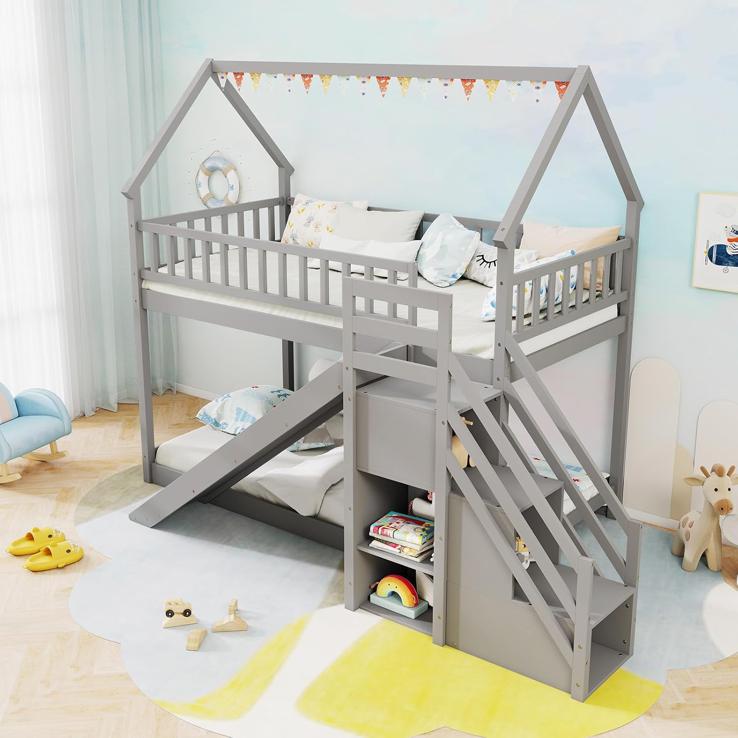 Doppelstockbett mit Rutschentr – Bunk Bed With Stairs And Slide Bewertung und Preis