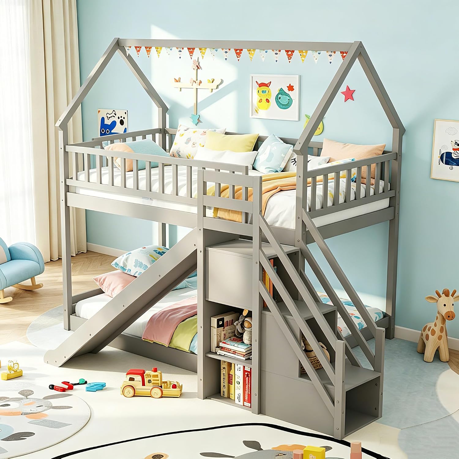 Doppelstockbett mit Rutschentr – Bunk Bed With Stairs And Slide Bewertung und Preis