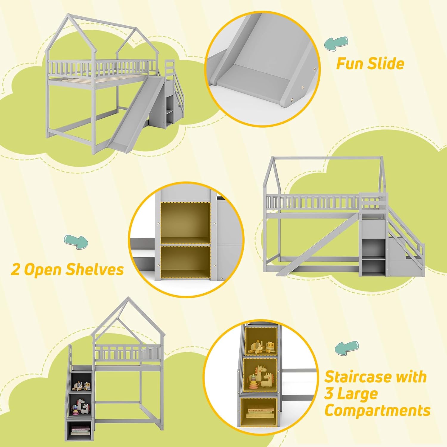 Doppelstockbett mit Rutschentr – Bunk Bed With Stairs And Slide Bewertung und Preis