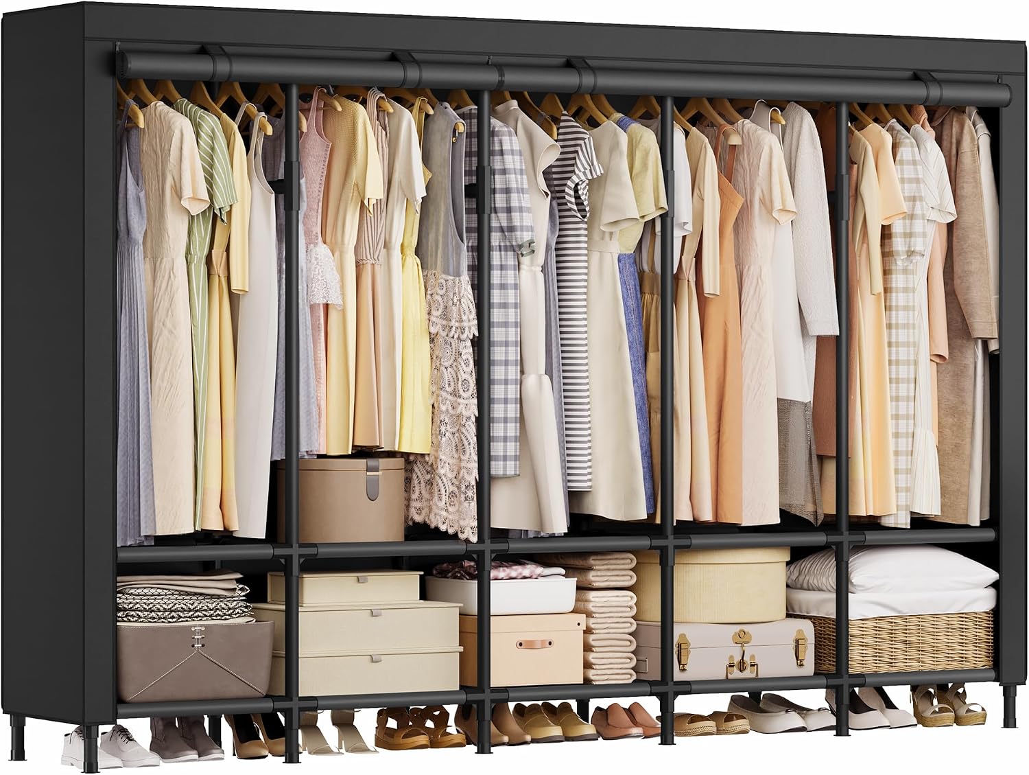 Tragbarer Kleiderschrank 83,5  – Wardrobe Closet Portable Fabric Cover Bewertung und Preis