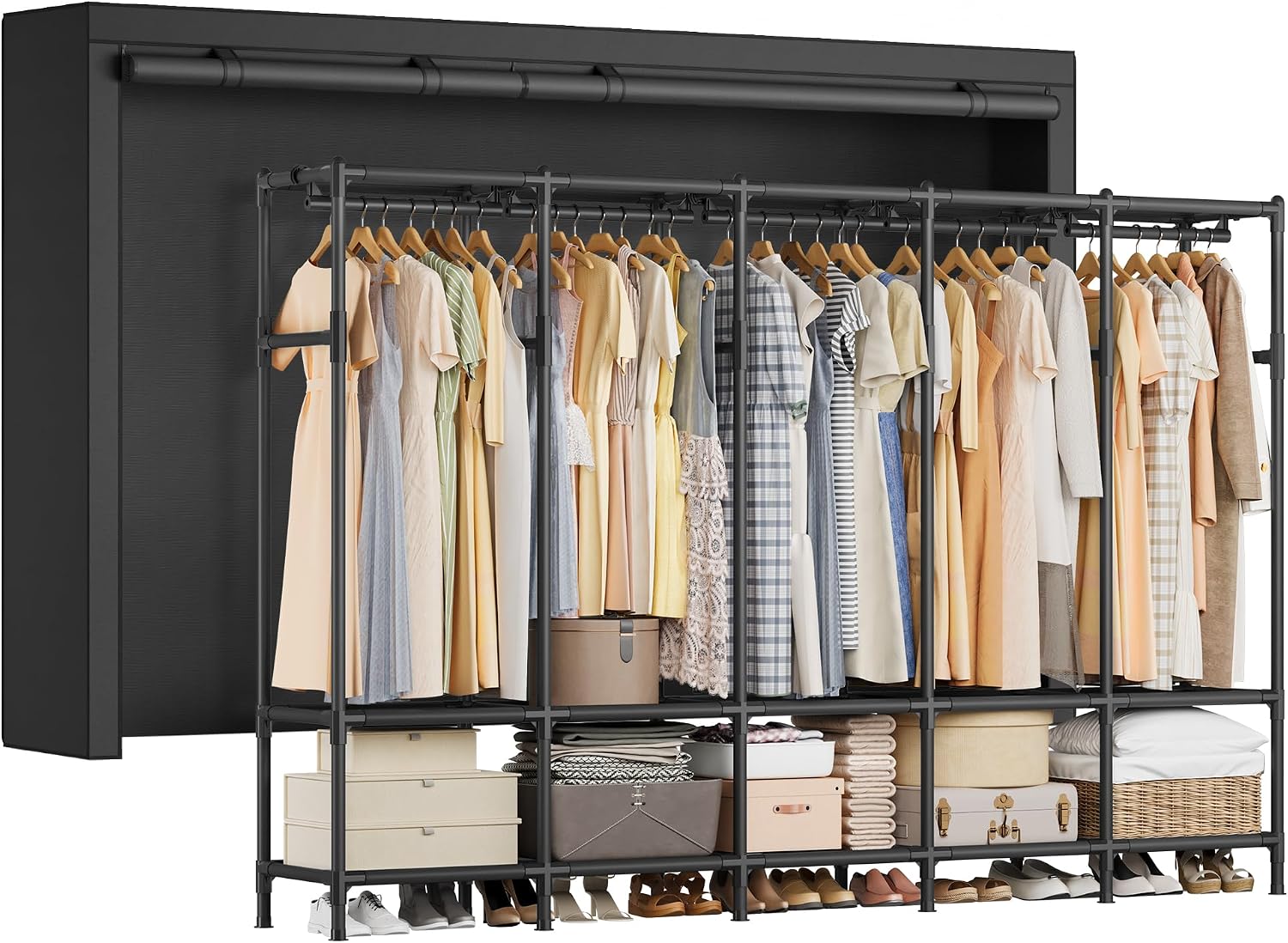 Tragbarer Kleiderschrank 83,5  – Wardrobe Closet Portable Fabric Cover Bewertung und Preis